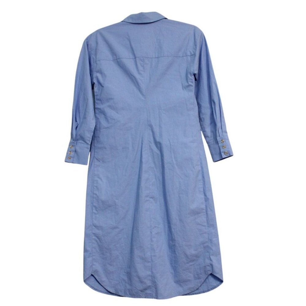 Anthropologie Maeve Shirt Dress XS Petite Blue Midi Long Sleeve Preppy Casual - Picture 10 of 14